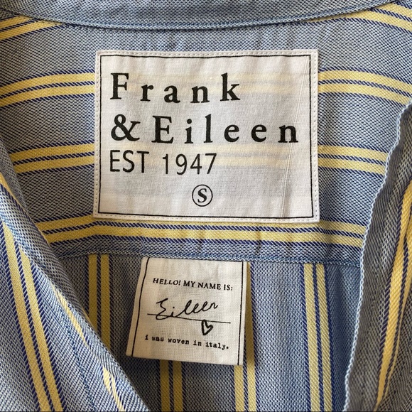 Frank & Eileen Striped Button Up Shirt Long Sleeve Style Eileen Women's Small - Picture 3 of 9